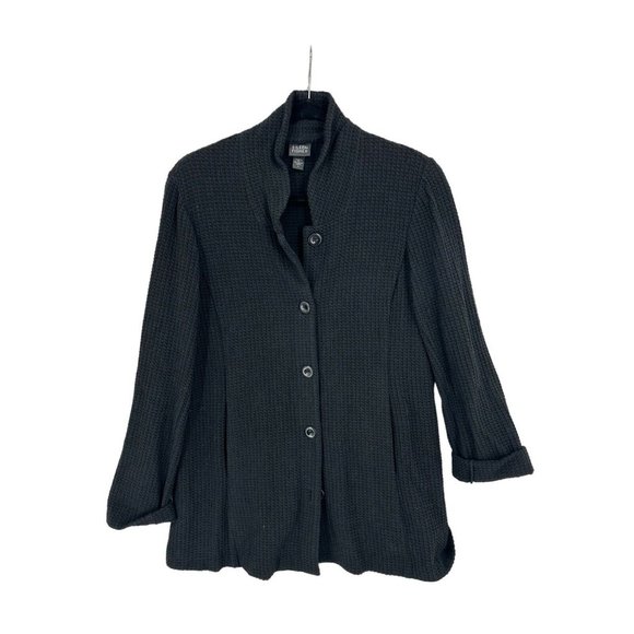 Women's Eileen Fisher Waffle Knit Button Up Cardigan Small Pockets‎ - Picture 1 of 9